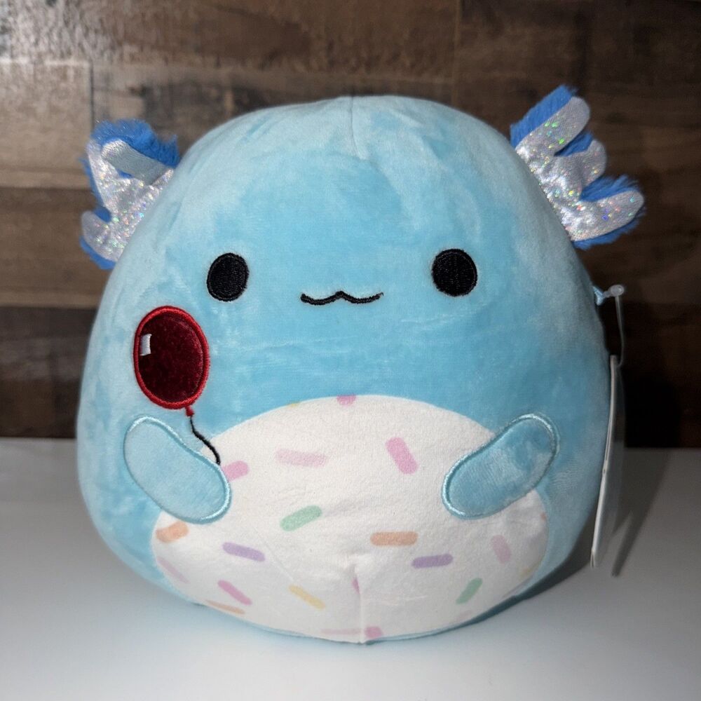Squishmallow Clutch the Blue Axolotl Balloon Birthday Kelly Toy Exclusive 8" NWT